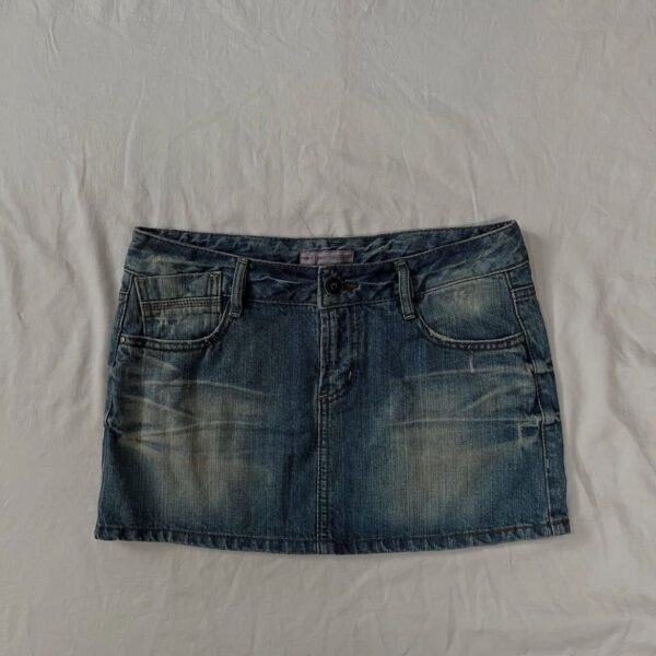 Indigo Charm Y2K Blue Denim Mini Skirt
