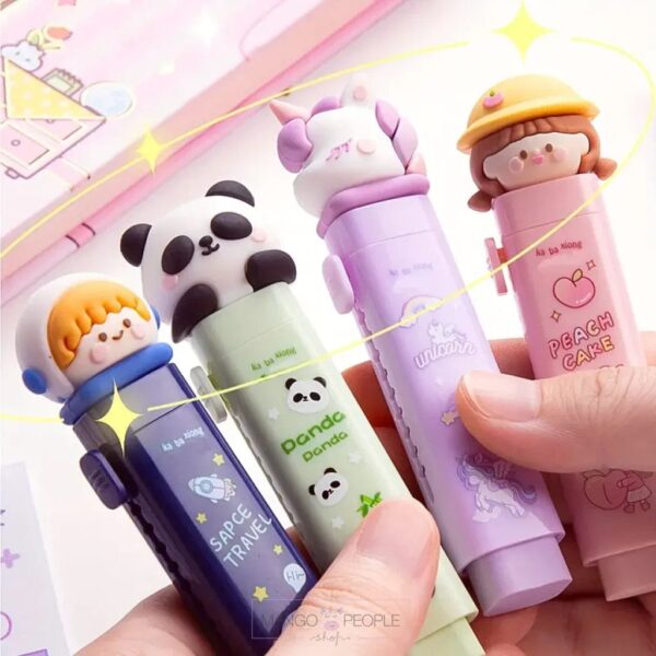 Push n Pull Kawaii Cutter Design Eraser With Two Long Erasers